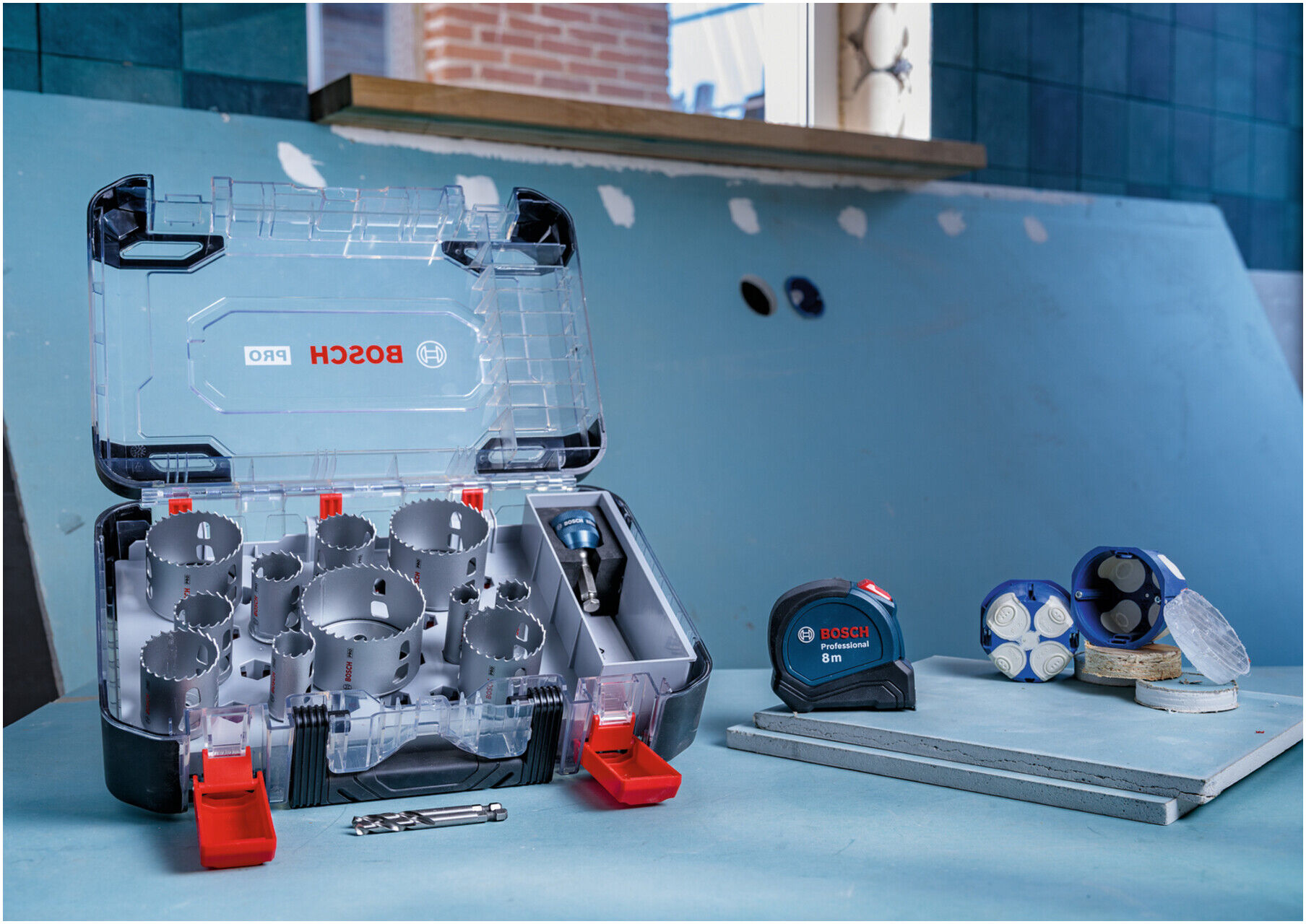 Bosch PRO MM Lochsägen Koffer 14tlg Maßband 8m (061599769F)