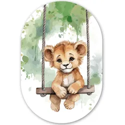 WANDBILD Löwe - Tier - Kinder - Dschungel Wanddeko Schlafzimmer 60x90 cm