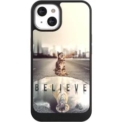 Nivocase Hülle für Apple iPhone 13 Handyhülle NIVOcore Case Schwarz Motivation Tiere Tiger (Apple iPhone 13), Smartphone Hülle, Schwarz