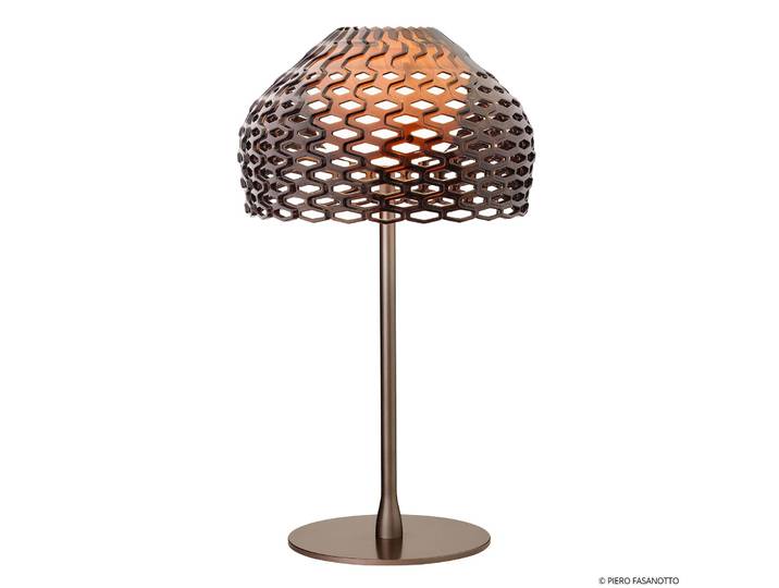 Tatou T Tischleuchte Ochre Grey - Flos - Wohnzimmer - Design - Metall - Mit Schirm