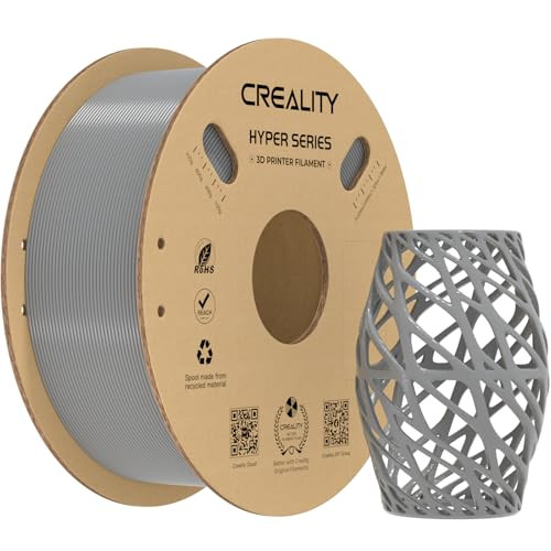 Creality Hyper PETG Filament 1,75 mm voor 3D-printers, Grijs, 1 kg