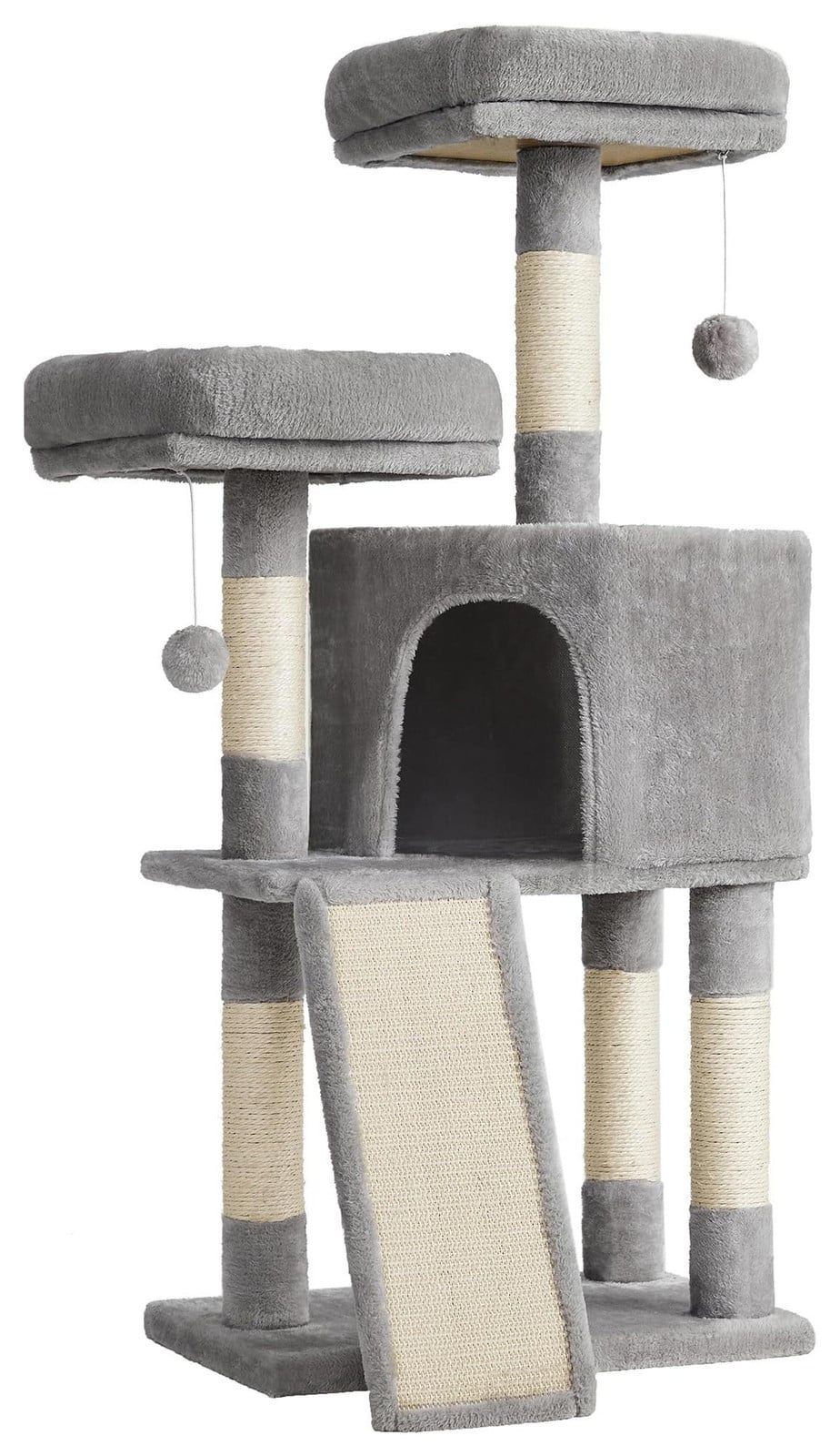 Feandrea Krabboom voor katten met krabplank, lichtgrijs, 115 cm