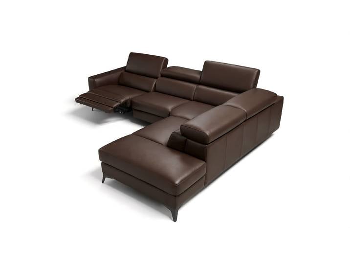 Ecksofa Leder LONATO elektrisch Leder Polsterecke Echtleder