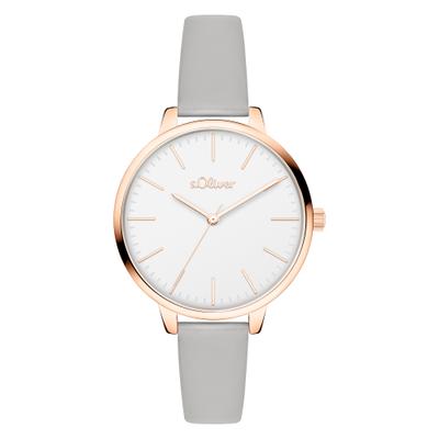 Quarzuhr S.OLIVER "Lovely Time", rosa (grau, weiß), Armbanduhren, Damen, roségoldfarben, Quarzuhr, Armbanduhr, Damenuhr, analog