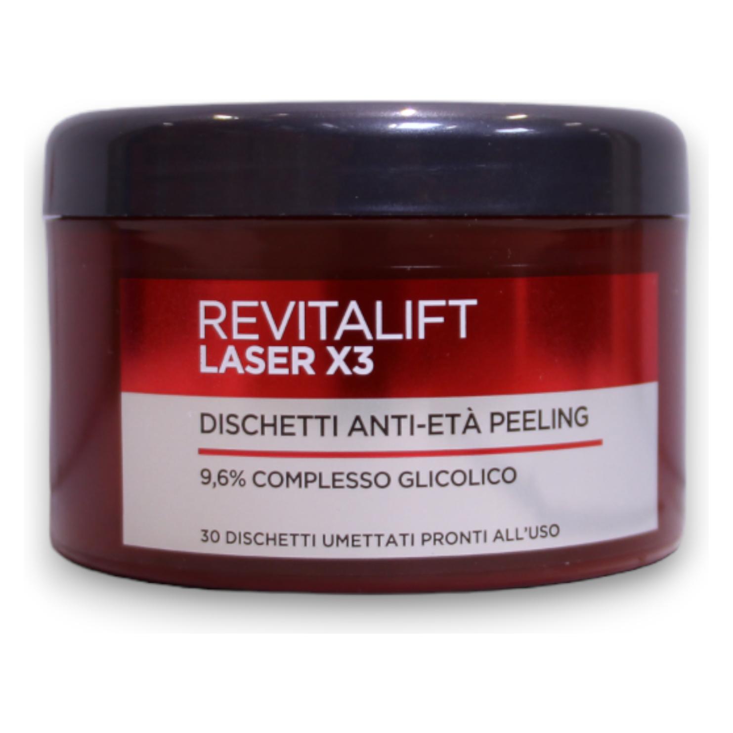 L'Oréal Paris L'Oréal Revitalift Laser X 3 30 Pads Anti-Aging Glycolic Peel (Reinigungspeeling, 121 g) (3600523571185)