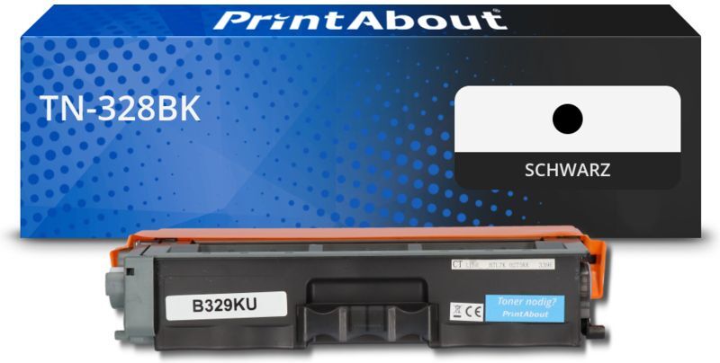 PrintAbout Toner kompatibel mit Brother TN-328BK - Schwarz - Extra hohe Kapazität