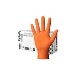 Diamantgrip Nitril Handschuhe Orange | PROFESSIONAL | 100 Stück M