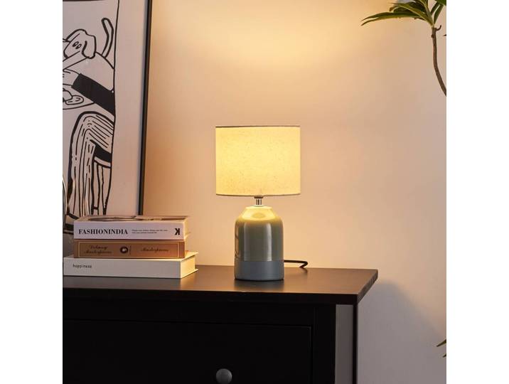 Pauleen Tischlampe Sandy Glow, grün, für Wohn- / Esszimmer, Keramik, Junges Wohnen