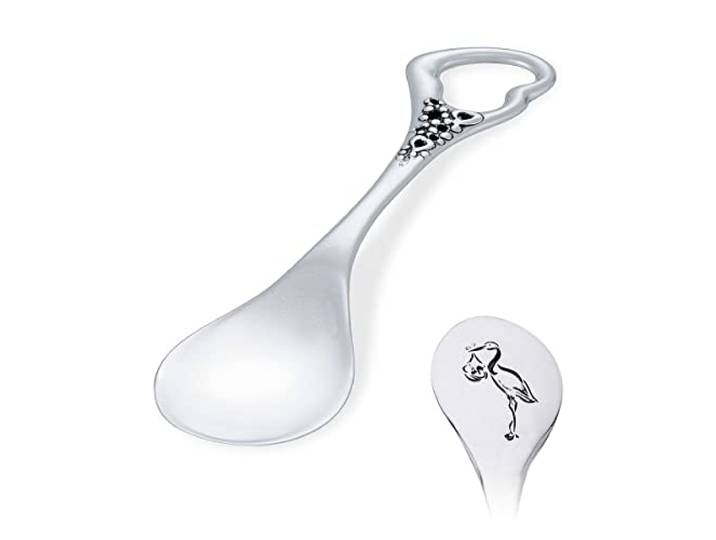AMBEDORA Kleiner Löffel aus Sterlingsilber mit Gravur, Geschenk zur Taufe oder Geburt eines Kindes