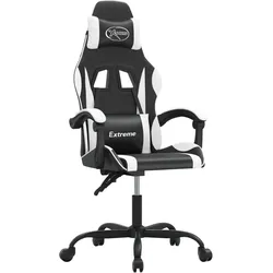 vidaXL Gaming-Stuhl Drehbar Schwarz und Weiß Kunstleder