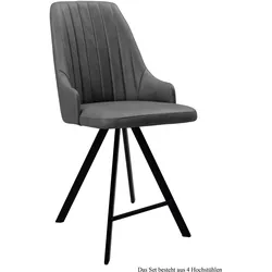 THEKENSTUHL (4er-Set) Demeter 52x108x60 Schwarz/Grau