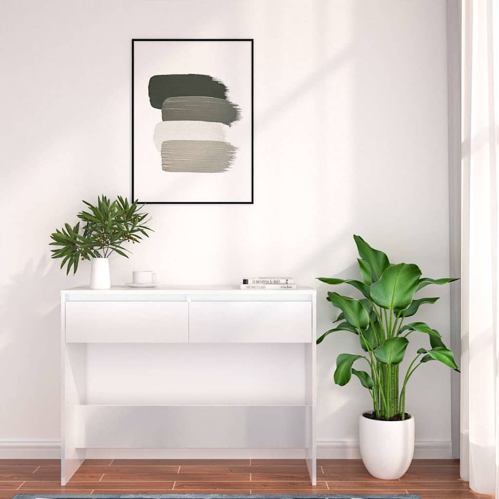vidaXL Table console blanc 100x35x76,5 cm bois d'ingénierie