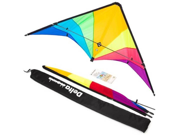 HQ Lenkdrachen Delta Hawk NeonRainbow ab 14 Jahre Lenkdrachen für Erwachsene und Jugend