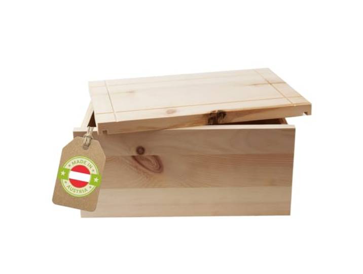 4betterdays.com NATURlich leben! Premium Brotdose aus massivem Zirbenholz - Brotkasten mit abnehmbarem Deckel inkl. Einlegegitter- plastikfrei & nachhaltig - Handarbeit aus Österreich