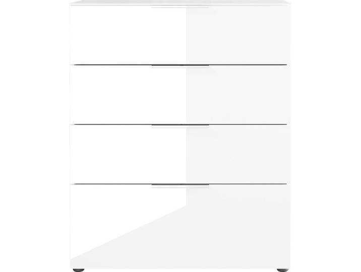 Kommode OAKLAND 83 x 102 cm Glas Weiß/Weiß