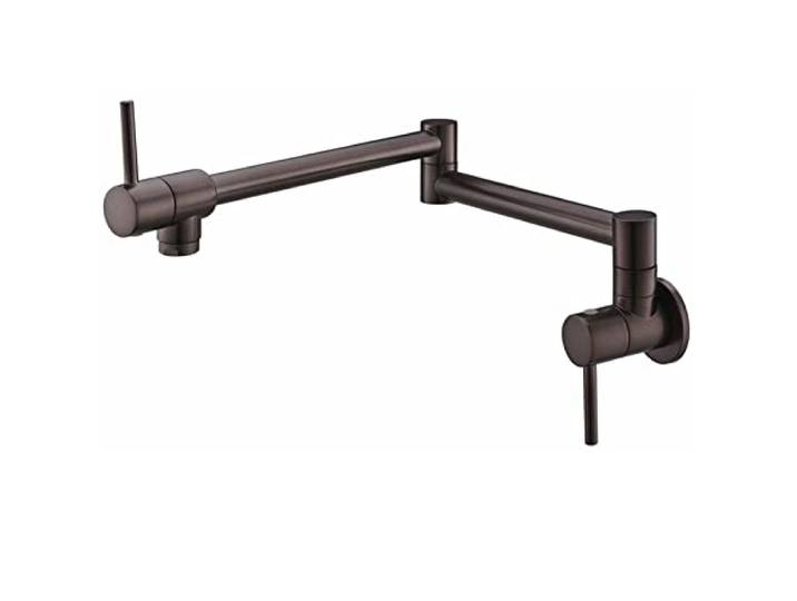 Drehhahn, Topffüllhahn Wandmontierter faltbarer Küchenarmatur Single Cold Hole Waschbeckenhahn Drehen Klappauslauf Messing Rund(Navy Blue)