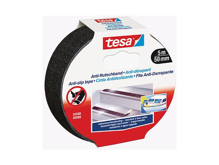 Tesa Antirutschband Schwarz 5 m × 5 cm