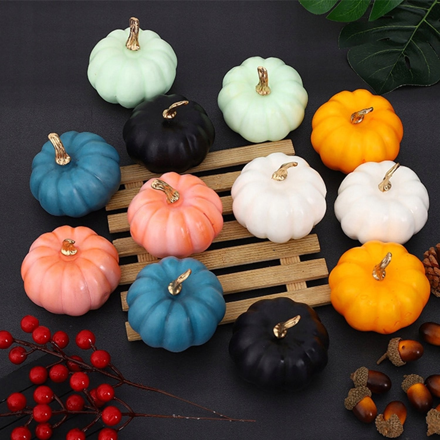 Keramische Mini Pompoen Decoratie voor Halloween en Herfst - 7 cm