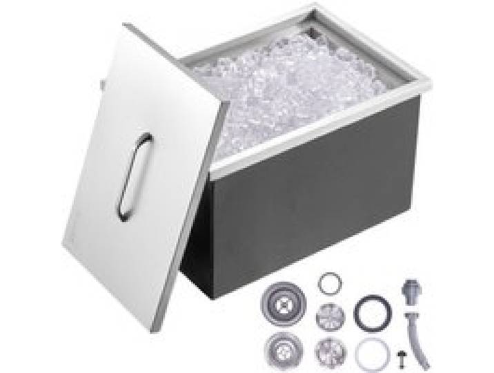 VEVOR Bac à Glace Encastrable 43,5 L 558x430x306 mm Boîte Isotherme pour Glace avec Couvercle en Inox Alimentaire Conservateur à Glaçons pour Boissons Bières Fraîches Cuisine Extérieure Bar Domicile