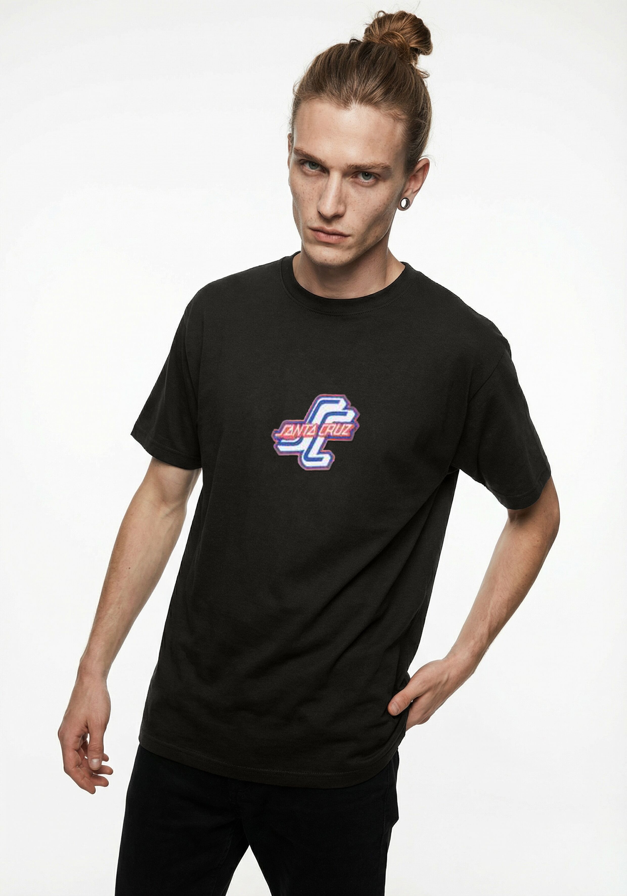 T-Shirt SANTA CRUZ "OUTER OGSC FRONT T-SHIRT", Herren, Gr. M, schwarz, Obermaterial: 100% Baumwolle, Shirts T-Shirt, für Erwachsene, für sportliche Aktivitäten, modernes Design schwarz M
