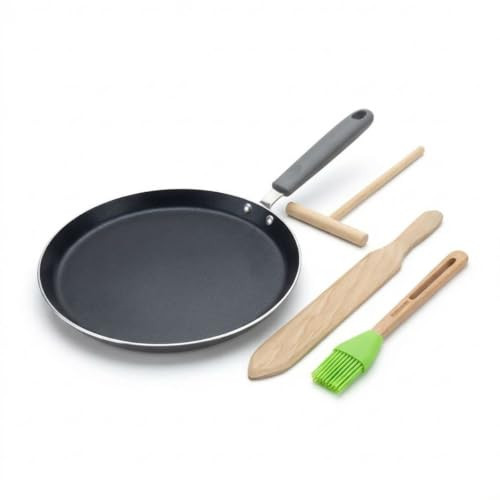 Elo Candlemas Crepe Maker Set Ducato met pannenkoekenpan 26 cm, houten spatel, houten pannenkoekhark en siliconen kwast