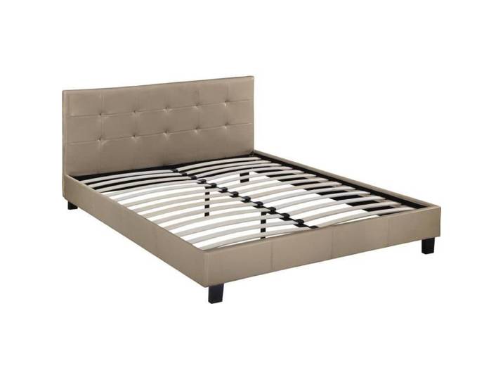 Lit double en pvc  Julia  - 160 x 200 - Taupe