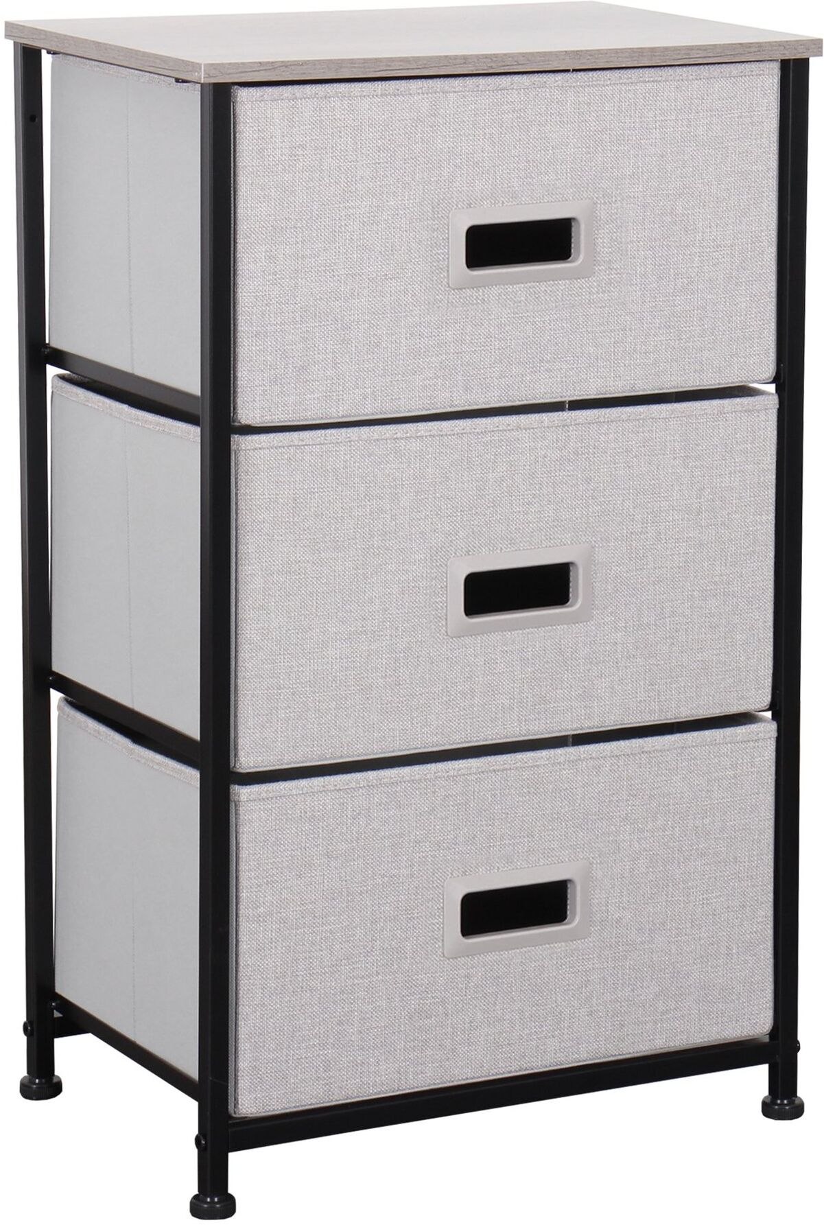 Cassettiera salvaspazio Amicasa 5L 202 3C in MDF rivestito Grigio chia