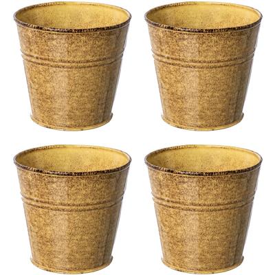 Übertopf CREATIV HOME "Übertopf", braun (gelb), H:10cm Ø:11cm, Metall, Pflanzgefäße, im modernen Design