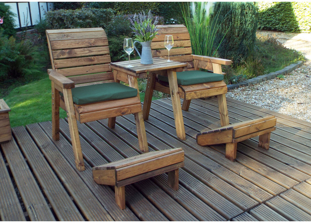 Union Rustic Farrar Solid Wood Outdoor Bench Green 98cm H X 160cm W X 133cm D