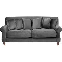 3-SITZER-SOFA Samtstoff Grau Eike