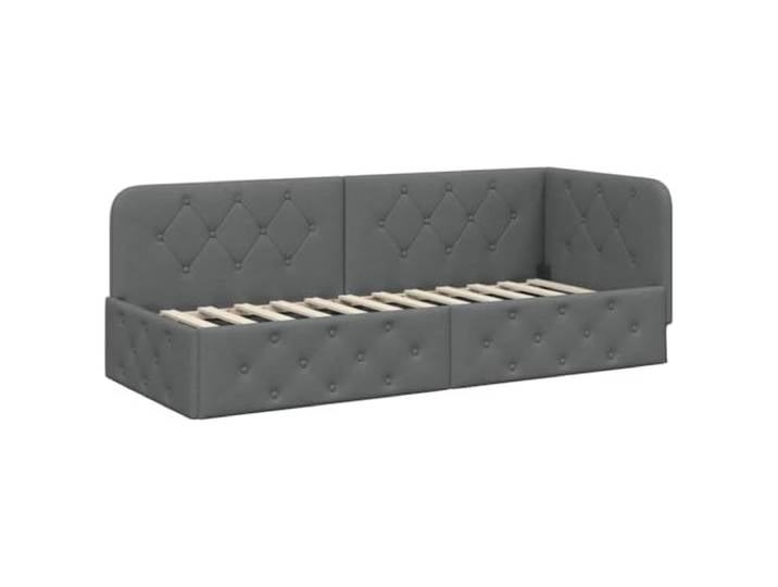 PUGYNBK Eckbettrahmen L, Dunkelgrau, 80 x 200 cm Ausziehbares Schlafsofa, umkehrbare Armlehne, weiches Polyester, platzsparend