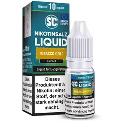 Tobacco Gold 10ml NicSalt Liquid by SC 10ml / 10mg