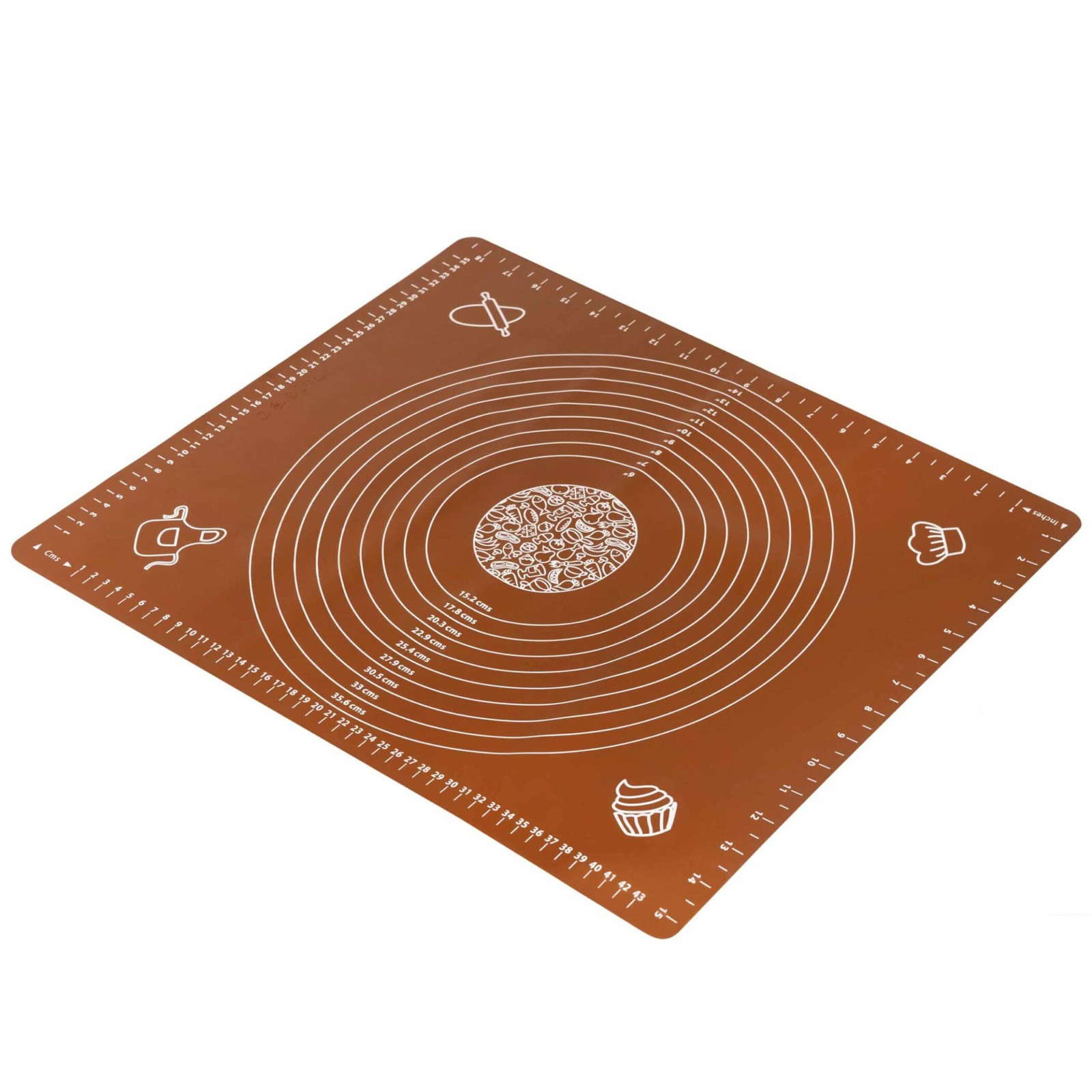 Krumble Siliconen bakmat met meeteenheden, Bruin, 40 x 50 cm
