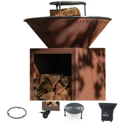 GRILLCHIC Privilege Pack Brasero Classique Corten 83 Double Cuve