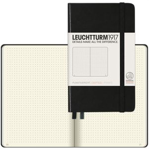 Leuchtturm1917 Notizbuch Pocket, Karton Hardcover, schwarz, 93 Blatt / 187 Seiten, 80 g/m², dotted, A6