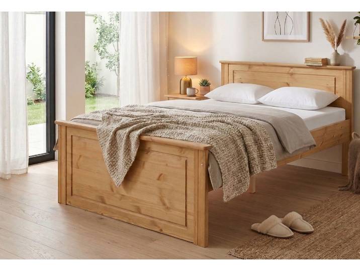 Massivholzbett OTTO HOME Hugo, FSC zertifiziert, Landhausstil, zeitlos und edel , natur, geölt, B:132cm H:84,5cm L:212cm, Betten, Massivholzbett, Stauraumbett, extra belastbar, Made in EU, viele Breiten