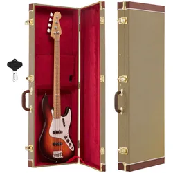 VEVOR E-Gitarrenkoffer für 39-Zoll-ST/Tele-Gitarren 105 cm Harschalenkoffer, Gitarrenkoffer aus Holz mit Schloss, Polsterung, Zubehörfach und Schlüssel, Rechteckiger Hartschalen-Formkoffer