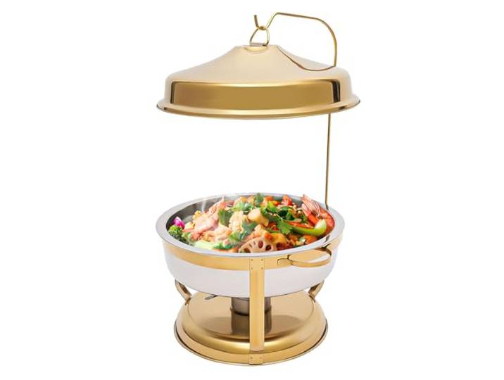 wärmebehälter Buffet-Chafing-Dish-Set aus Edelstahl Goldfarbene Chafing Dishes und Wärmer aus Edelstahl mit Deckel