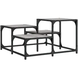 Décoshop26 - Couchtisch im Industriestil 68 x 68 x 40 cm graues Holzwerkstoff und Metall DEC040075