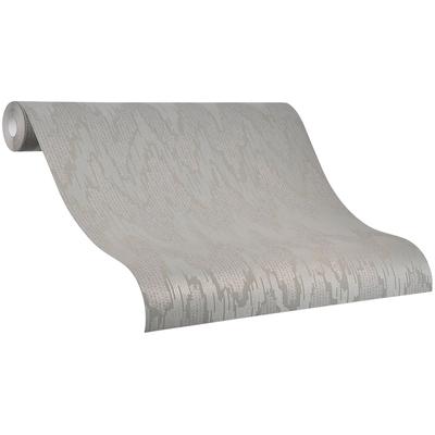 Vliestapete MARBURG, silber (silber, grau), B:0,7m L:10,05m, Vlies, Tapeten, Wellenmuster, moderne Tapete für Wohnzimmer Schlafzimmer Küche