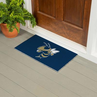 Evergreen "28 in. x 16 in. Full Color PVC Door Mat, Georgia Tech - 28"" x 16"""