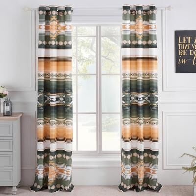 Greenland Home Fashions Zuma Grommet Top Curtains - 84 W x 84 L