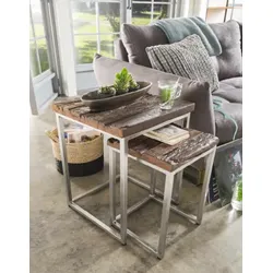 Die Faktorei Beistelltische 2er Set Driftwood