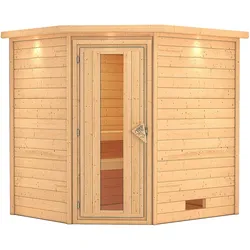 Karibu Woodfeeling Sauna Mia - 38 mm -inkl. Dachkranz- Isolierte Saunatür
