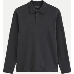 Langarm-Poloshirt Schwarz M