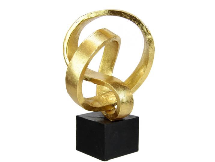 Dekofigur I.GE.A. Moderne Deko Skulptur , gold, B:17cm H:25cm, Polyresin, Dekofiguren, Dekofigur, Ornamente Statue Dekoration Figuren Geschenkidee, silber