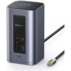 Baseus USB-C Hub NU1 Air Spacemate, 12in1, Grey (USB-C, 12 Ports), Dockingstation + USB Hub, Grau