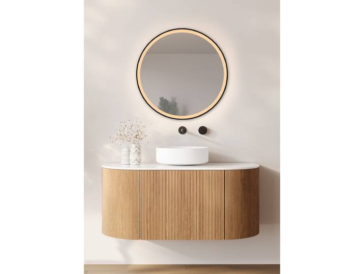 LED-Lichtspiegel MIRRORS AND MORE DARLA , transparent (schwarz), Ø:60cm, Spiegelglas, Spiegel, LED-Lichtspiegel