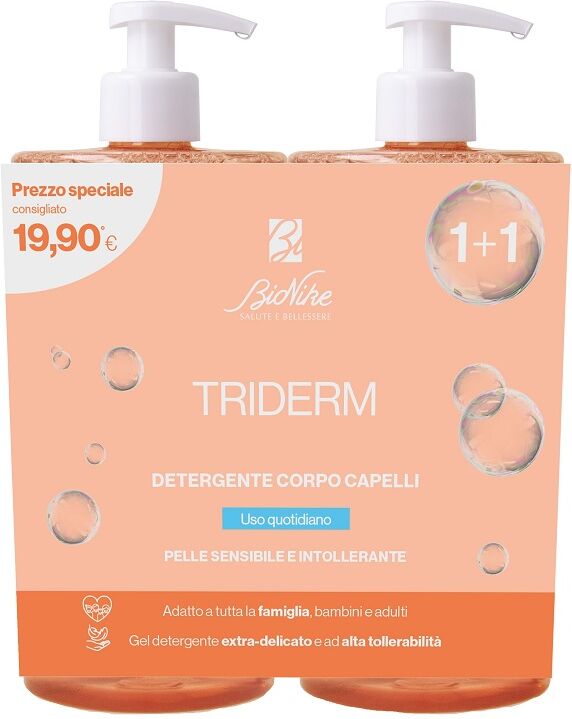 BioNike Triderm Gel Detergente Extra-Delicato Bipack, 2 x 750 ml