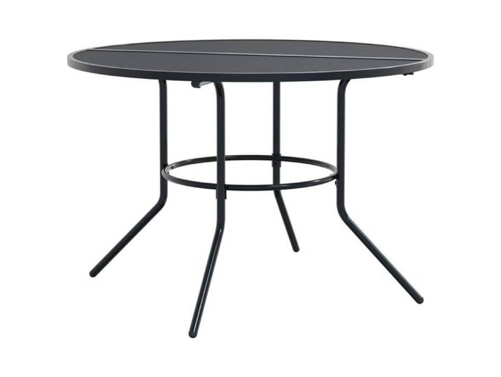 UU*NEW Table de patio ronde anthracite acier enduit de poudre C8